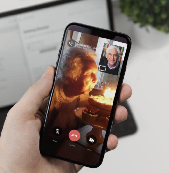 A family member on a video call from the Companion App on their phone